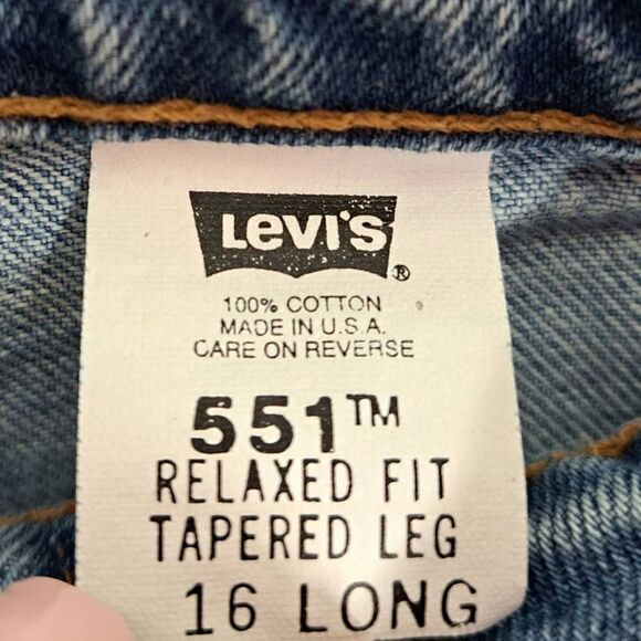 Levi's 551 Relaxed Fit Tapered Leg Vintage 90s Jeans size 16 Long - Picture 3 of 8